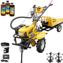 Motocultor AgroPro HS 950 motor 7 CP 2+1 viteze latime lucru 65-95 cm freze roti cauciuc 4.00x8 tahometru filtru aer umed/uscat remorca 3l ulei