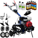 Motocultor AGT 13000 PREMIUM motor Honda GX340 11 CP latime lucru 120 cm 2+1 viteze freze rarita fixa roti cauciuc 5.00-12 roti metal plug arat rarita reglabila plug cartofi cultivator 6.2l ulei