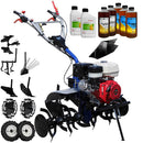 Motocultor AGT 13000 PREMIUM motor Honda GX340 11 CP latime lucru 120 cm 2+1 viteze freze rarita fixa roti cauciuc 5.00-12 roti metal plug arat rarita reglabila plug cartofi cultivator plug reversibil 6.2l ulei
