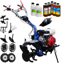 Motocultor AGT 9000 PREMIUM motor Honda GX270 9 CP latime lucru 90 cm 2+1 viteze freze rarita fixa roti cauciuc 5.00-12 roti metal plug arat rarita reglabila plug cartofi cultivator plug reversibil 6.2l ulei