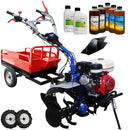 Motocultor AGT 9000 PREMIUM motor Honda GX270 9 CP latime lucru 90 cm 2+1 viteze freze rarita fixa roti cauciuc 5.00-12 remorca 6.2l ulei