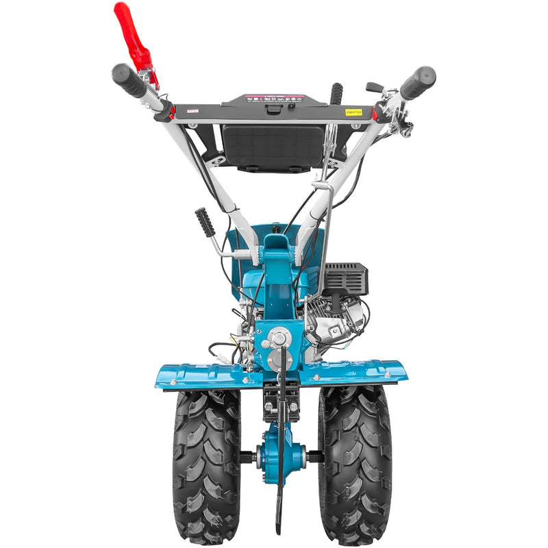 Motocultor DKD 1000B NEW 1 motor 7.5 CP benzina 2+1 viteze freze 60-120 cm roti ATV 19/7-8 capota far LED roti metal cultivator plug reversibil 3l ulei