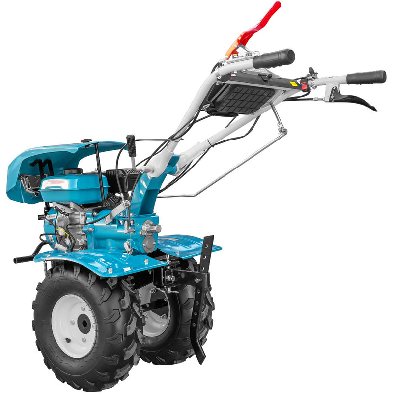 Motocultor DKD 1000B NEW 1 motor 7.5 CP benzina 2+1 viteze freze 60-120 cm roti ATV 19/7-8 capota far LED remorca 3l ulei