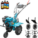 Motocultor DKD 100B motor 7 CP benzina 2+1 viteze latime lucru 50-87 cm freze roti cauciuc 4.00x8" roti metal plug arat rarita reglabila 3l ulei