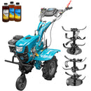 Motocultor DKD 100B NEW motor 7 CP benzina 2+1 viteze latime lucru 50-89 cm freze roti cauciuc 4.00x8" capota cu far LED 3l ulei