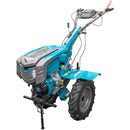 Motocultor DKD 1010D NEW motor 16 CP benzina 2+1 viteze latime lucru 80-110 cm freze roti cauciuc 5.00x12" capota cu far LED roti metal plug arat rarita reglabila plug cartofi cultivator plug reversibil remorca 5l ulei