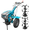 Motocultor DKD 1010D NEW motor 16 CP benzina 2+1 viteze latime lucru 80-110 cm freze roti cauciuc 5.00x12" capota cu far LED remorca 5l ulei