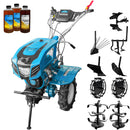 Motocultor DKD 1000B NEW-1 motor 7 CP latime lucru 90 cm freze roti cauciuc 4.00-8 capota cu far roti metal plug arat rarita reglabila plug cartofi cultivator plug reversibil 3l ulei