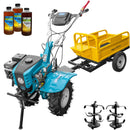 Motocultor DKD 1000B NEW motor 8 CP benzina 2+1 viteze latime lucru 105 cm freze roti cauciuc 5.00-8" capota cu far ghidon reglabil inaltime remorca 3l ulei