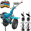 Motocultor DKD 1010D motor 16 CP benzina 2+1 viteze latime lucru 80-110 cm freze roti cauciuc 5.00x12" roti metal plug arat rarita reglabila 5l ulei