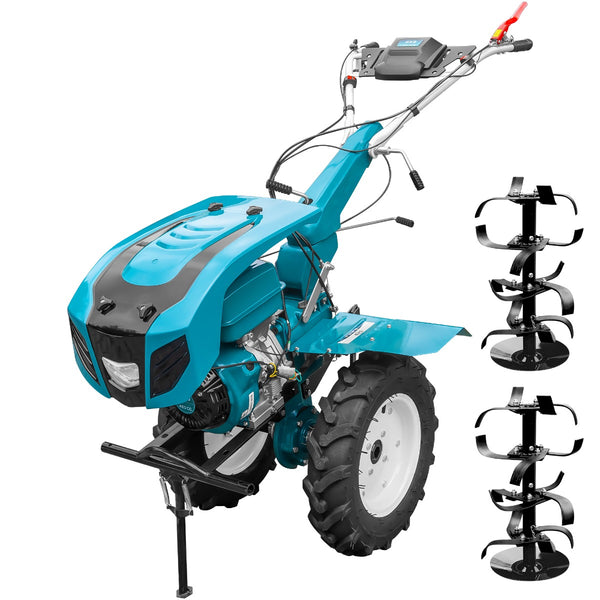 Motocultor profesional DKD HS 1100D motor 16 CP latime lucru 90-120 cm capota cu far freze roti cauciuc