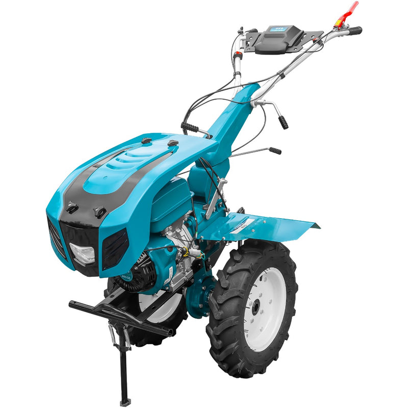Motocultor profesional DKD HS 1100D motor 16 CP latime lucru 90-120 cm capota cu far freze roti cauciuc