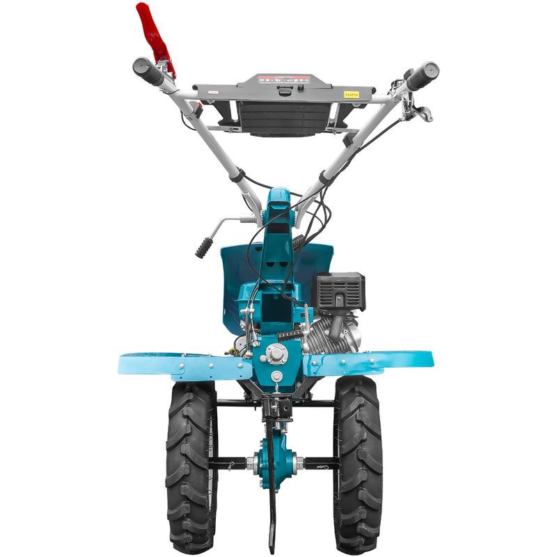 Motocultor profesional DKD HS 1100D motor 16 CP latime lucru 90-120 cm capota cu far freze roti cauciuc roti metal plug arat rarita reglabila 5l ulei