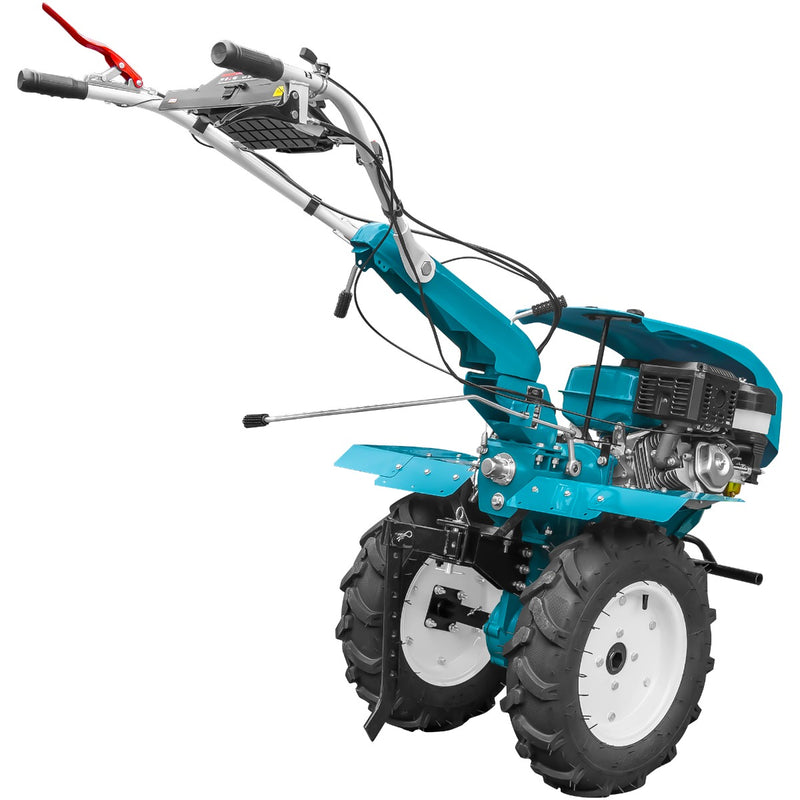 Motocultor profesional DKD HS 1100D motor 16 CP latime lucru 90-120 cm capota cu far freze roti cauciuc roti metal plug arat rarita reglabila plug cartofi cultivator 5l ulei