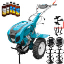 Motocultor profesional DKD HS 1100D motor 16 CP latime lucru 90-120 cm capota cu far freze roti cauciuc roti metal cultivator plug reversibil 5l ulei