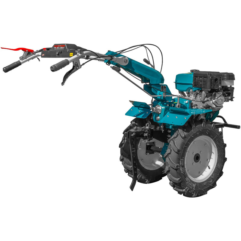 Motocultor profesional DKD HS 1100D motor 16 CP latime lucru 90-120 cm freze roti cauciuc roti metal plug arat rarita reglabila plug cartofi cultivator plug reversibil 5l ulei
