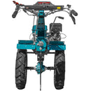 Motocultor profesional DKD HS 1100D motor 16 CP latime lucru 90-120 cm freze roti cauciuc roti metal cultivator plug reversibil 5l ulei