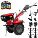 Motocultor Rotakt Partizan RO15R motor 13CP benzina 2+1 viteze latime lucru 56-135 cm freze roti cauciuc 5.00-12" capota far led roti metal plug arat rarita reglabila plug cartofi cultivator 5l ulei