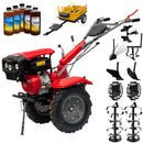 Motocultor Rotakt Partizan RO15R motor 13CP benzina 2+1 viteze latime lucru 56-135 cm freze roti cauciuc 5.00-12" capota far led roti metal plug arat rarita reglabila plug cartofi cultivator plug reversibil remorca 5l ulei