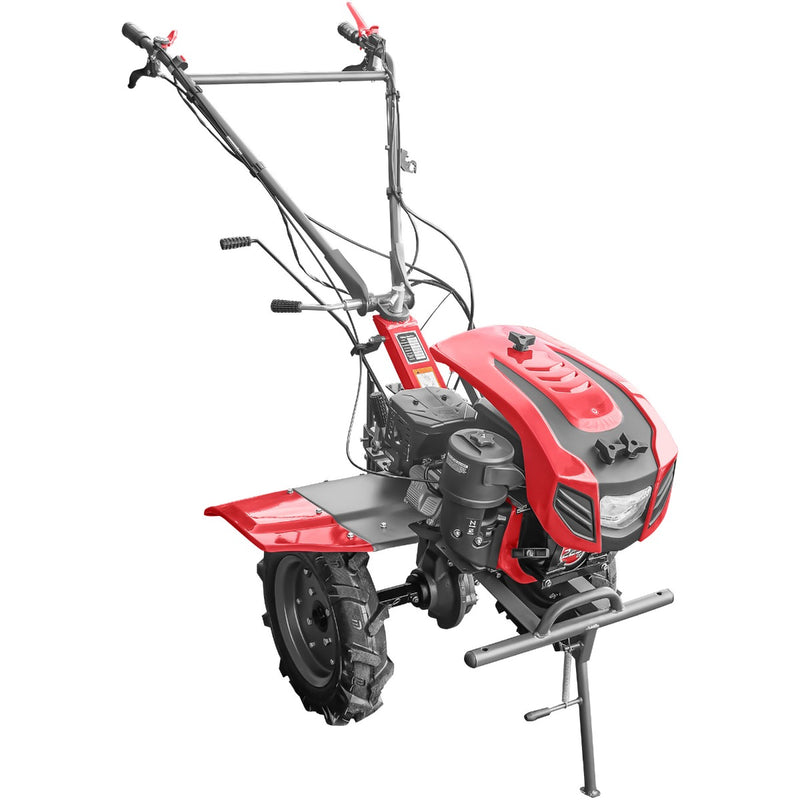 Motocultor Weima WM1100C-6 motor WM230F 7.5 CP 6 viteze latime lucru 110 cm freze roti cauciuc reductor usor/greu capota cu far roti metal cositoare tambur rotativ 3l ulei