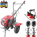 Motocultor Weima WM1100C-6 motor WM230F 7.5 CP 6 viteze latime lucru 110 cm freze roti cauciuc reductor usor/greu capota cu far roti metal cositoare tambur rotativ 3l ulei