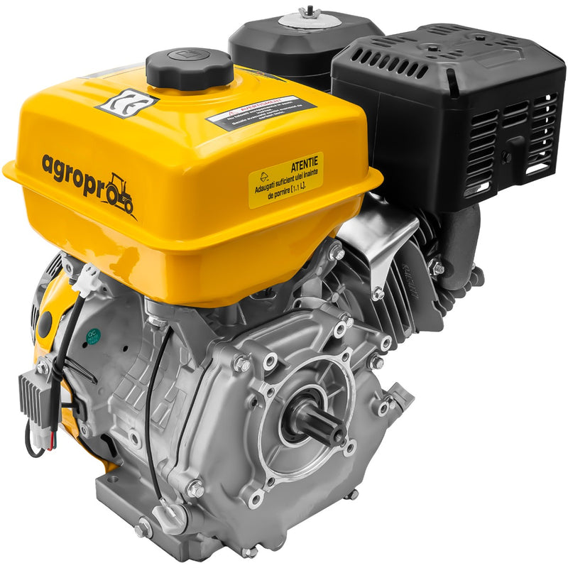 Motor AgroPro 190F cu caneluri 16 CP benzina 420 cc 6.5 L diametru ax 25 mm bobina far