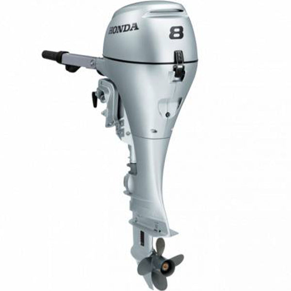 Motor barca Honda BF8 LHU cu Eche cizma lunga 8 CP 4T rezervor si linie incluse elice aluminiu cu 4 aripi port incarcare 6A