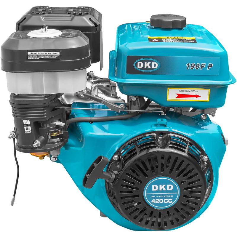 Motor DKD HS 190F P cu ax pana 16CP 420cc 6.5L diametru ax 25.4mm