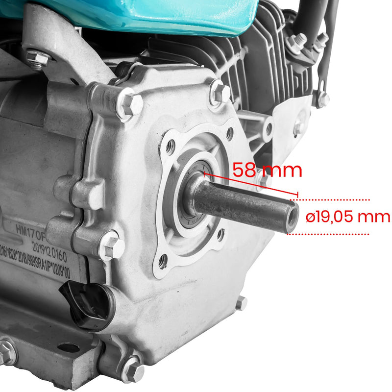 Motor DKD HS 170F cu ax pana 7CP benzina 212cc 3.6L diametru ax 19.05mm fulie dubla inclusa