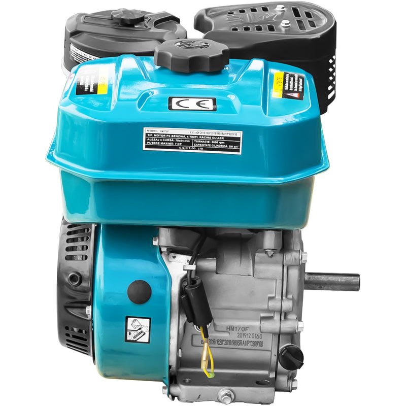 Motor DKD HS 170F cu ax pana 7CP benzina 212cc 3.6L diametru ax 19.05mm fulie dubla inclusa