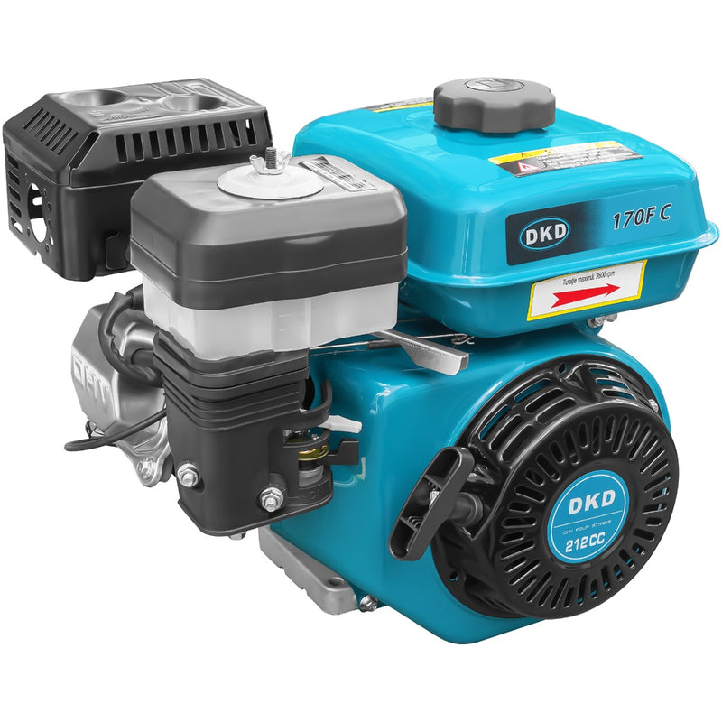 Motor DKD HS 170F C cu caneluri 7CP benzina 212cc 3.6L diametru ax 25mm bobina incarcare