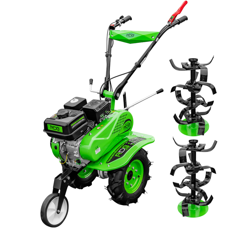 Motosapa RDB MQ168B motor 7 CP benzina 2+1 viteze latime lucru 105 cm freze segmentabile roti cauciuc 4.00x8"