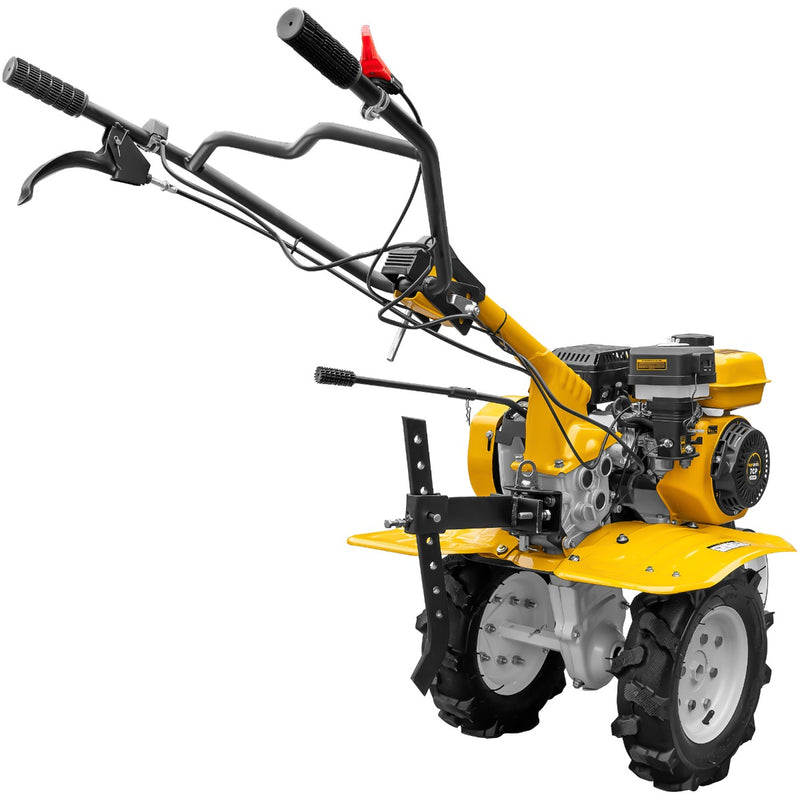 Motosapa AgroPro HS 500 motor 7 CP 2+1 viteze latime lucru 90 cm freze roti cauciuc 4.00x8 roata frontala tahometru roti metal plug arat rarita reglabila 2l ulei