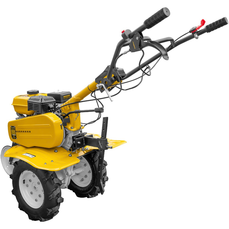 Motosapa AgroPro HS 500 motor 7 CP 2+1 viteze latime lucru 90 cm freze roti cauciuc 4.00x8 roata frontala tahometru roti metal plug arat rarita reglabila plug cartofi 2l ulei