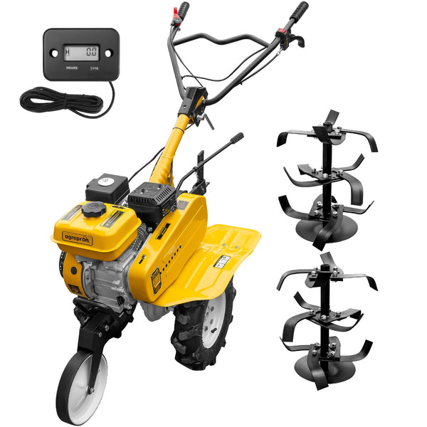 Motosapa AgroPro HS 500 motor 7 CP 2+1 viteze latime lucru 90 cm freze roti cauciuc 4.00x8 roata frontala tahometru