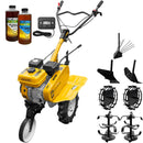 Motosapa AgroPro HS 500 motor 7 CP 2+1 viteze latime lucru 90 cm freze roti cauciuc 4.00x8 roata frontala tahometru roti metal plug arat rarita reglabila plug cartofi 2l ulei