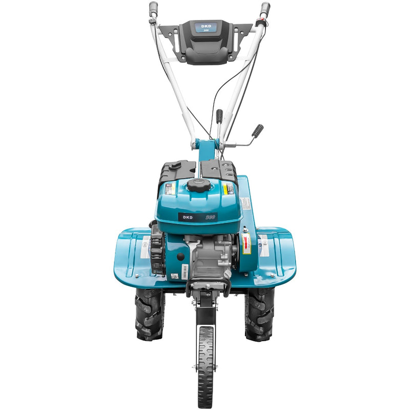 Motosapa DKD HS 500 NEW motor 7CP latime lucru 80 cm 2+1 viteze freze roti cauciuc 4.00x8 roata frontala roti metal plug arat rarita reglabila 2l ulei