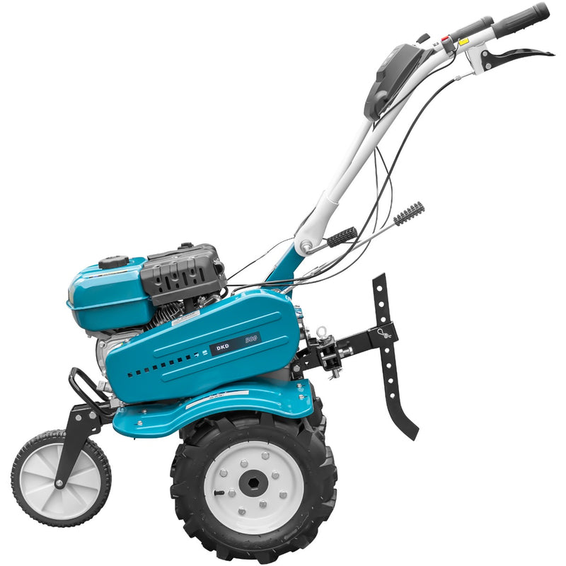 Motosapa DKD HS 500 NEW motor 7CP latime lucru 80 cm 2+1 viteze freze roti cauciuc 4.00x8 roata frontala remorca 2l ulei