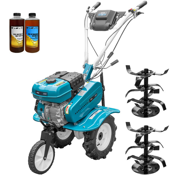 Motosapa DKD HS 500 NEW motor 7CP latime lucru 80 cm 2+1 viteze freze roti cauciuc 4.00x8 roata frontala 2l ulei