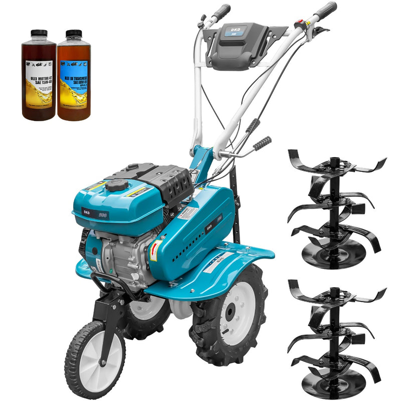 Motosapa DKD HS 500 NEW motor 7CP latime lucru 80 cm 2+1 viteze freze roti cauciuc 4.00x8 roata frontala 2l ulei