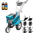 Motosapa DKD HS 500 NEW motor 7CP latime lucru 80 cm 2+1 viteze freze roti cauciuc 4.00x8 roata frontala roti metal plug arat rarita reglabila 2l ulei