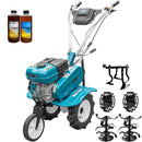 Motosapa DKD HS 500 NEW motor 7CP latime lucru 80 cm 2+1 viteze freze roti cauciuc 4.00x8 roata frontala roti metal cultivator 2l ulei