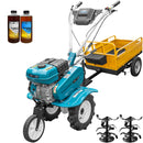 Motosapa DKD HS 500 NEW motor 7CP latime lucru 80 cm 2+1 viteze freze roti cauciuc 4.00x8 roata frontala remorca 2l ulei