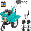 Motosapa DKD 500 motor 7 CP benzina 2+1 viteze freze 56-84 cm freze roti cauciuc 4.00x8" roata frontala roti metal cultivator 2l ulei