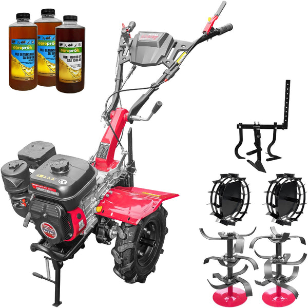 Motocultor Weima WM 990 (1000N) motor 7 CP viteze 2+1 latime lucru 80 cm freze roti 4.00-8" roti metal plug arat cultivator 3l ulei