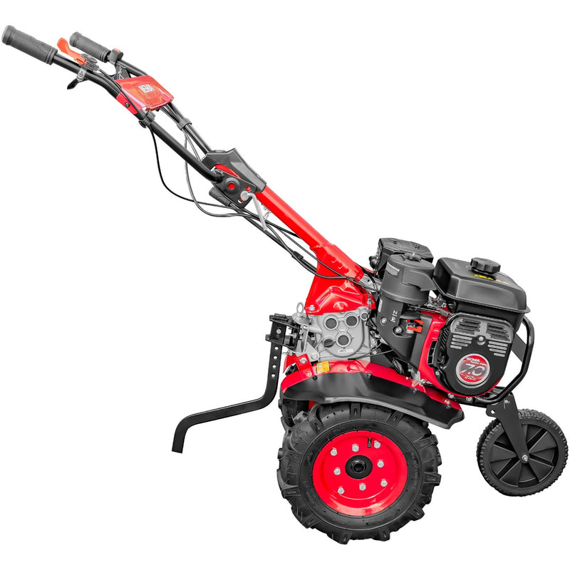 Motosapa Weima WM 500  motor 7 CP benzina 2+1 viteze latime lucru 90 cm freze roti cauciuc 400x8" roti metal plug arat rarita reglabila cupla accesorii 2l ulei