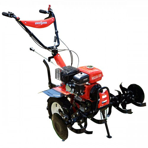 Motocultor HWASDAN HSD1G-100 Germany 7 CP reductor benzina motor 4 timpi sistem de aprindere – Magneto OHV Euro5 2+1 viteze 50-100 cm latime de lucru 15-25 cm adancime de lucru