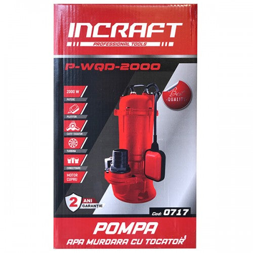 Pompa submersibila p/u apa murdara 2 kW INCRAFT P-WQD-2000 (cu cutite)