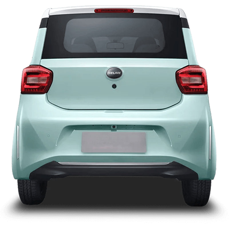 Masina electrica RELIVE N1 motor 20 kW autonomie 170 km viteza 100 km/h 2 pasageri ABS volan electronic computer rutier camera 360 grade navigatie ecran dublu 10.25" faruri LED Albastru