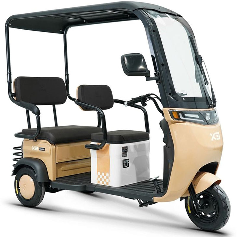 Tricicleta electrica KUBA OPTIMUS ULTRA cu cabina fara permis autonomie 40-50 km viteza maxima 25 km/h putere 650W nu necesita permis